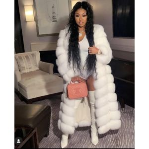 Luxury Faux Fur Hooded Longline Coat