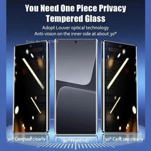 Full Glue Curved Privacy Tempered Glass For Redmi Note 14 Pro Plus.
