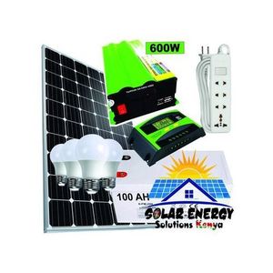 Solarmax 100AH Solar Battery + Sunlight Solar Panel System Fullkit 100w Solar Panel + 600Watts Inverter + 10 AH  Controller + 4 Bulbs+free Extension,energy Saving