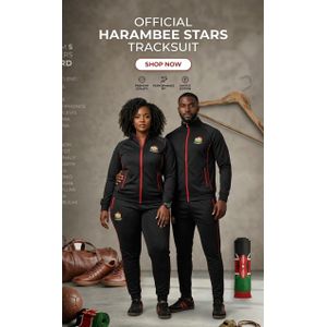 Official Harambee Stars Fan Edition Tracksuit (Black) – Premium Quality