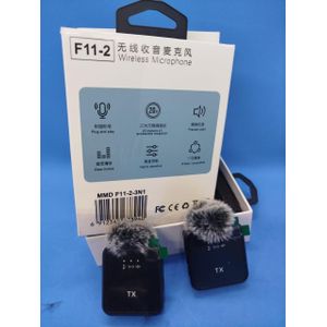 F11-2 Wireless Lavalier Dual Microphones 3 In 1 For Online Video Recording