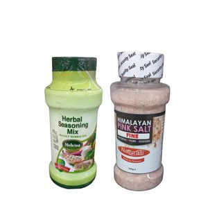 Melvins Herbal Seasoning Mix and Naturalli Himalayan Pink Salt 