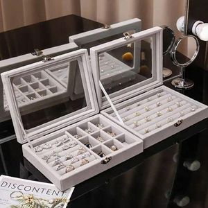 1PC Jewelry Storage Box Wholesale Home Jewelry Display Box with Covered Necklace Ring Jewelry Organizer
