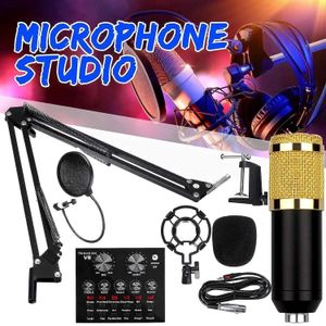 BM-800 Mic Kit with Live Sound Card, Adjustable Mic Suspension Scissor Arm, Podcast Equipment Bundle