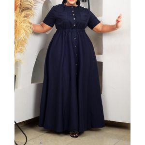 Elegant Women's Cocoa Grace Button-Down Maxi Dress Size L TO 2XL (Big Fitting)