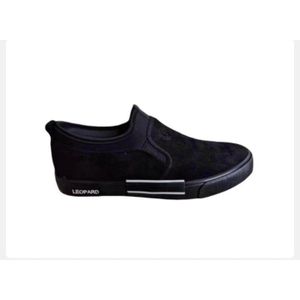 Leopard Lagant grip men's slip on sneakers suede canvas breathable lightweight flexible original rubber shoes