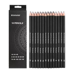12pcs/box Black Charcoal Pencils 2B/4B/6B/14B Sketch Charcoal