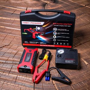 Compact Build Energy Efficient LED Display USB Output 12V 99800mAh Car Jump Starter with Air Compressor. 