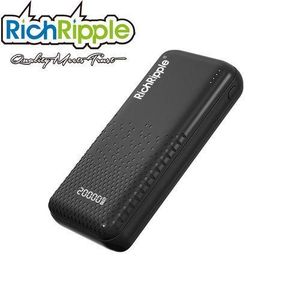 RichRipple 20000mAh Portable 2A Fast Charging Power Bank with High Capacity