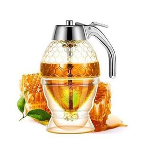 Acrylic Storage Pot Honey Dispenser With Drip Bottle