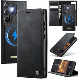 Caseme Flip Cover Card Slot Holder Support Magnetic wireless charging Back Cover detachable Compatible with Samsung Galaxy S23 Ultra