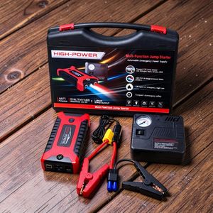	Large Capacity Rechargeable Battery Energy Efficient Output 12V 99800mAh Car Jump Starter with Air Compressor. 
