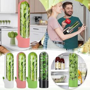 Herb Saver Container for Fridge – Fresh Herb Keeper for Coriander, Mint, Parsley & More – Reusable Herbs Storage Box with Lid for Refrigerator – Space-Saving Design 