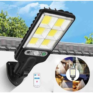 Solar Light LED Street Sensor Light Dusk To Dawn Outdoor Road Wall Lamp With Motion Sensor Modes