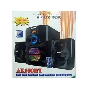 Ampex Ax100BT 2.1-channel X-Bass Home Theatre System, 10,000W (PMPO), AC/DC Input , with Bluetooth, USB, SD card, AUX, and FM tuner support, Remote control