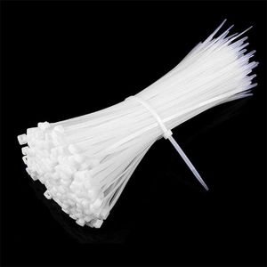 Highly Durable Wear And Tear Resistance 100 Pieces of 4.0MM BY 250mm Long White Nylon Self Locking Cable Ties Tie wraps
