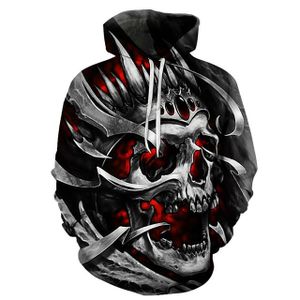 Horror Skull 3d Hoodie Men/women Printing Sweatshirts Green Leaves