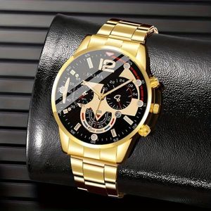 GENEVA Men’s Wrist Watch – Sleek Gold Analog Timepiece for Daily Wear