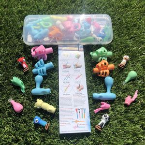 Pack of 16 silicone ergonomic writing aid pencil grip training children's pencil holder