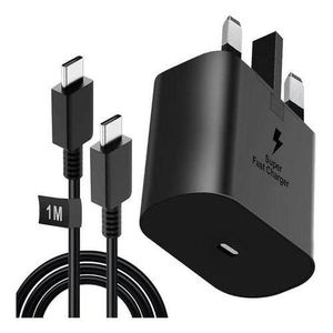 Samsung 25W USB C Plug, SuperFast Charger Plug And Cable 1M, USB C Super Fast Charger For S23 Ultra/S22+/S22 Ultra/S21/S20/A13/A14/A54 5G, UK Type C Charger Plug-