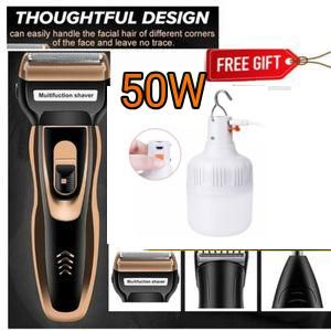 Geemy 3 in 1 Hair Clippers Body Hair Trimmer men Shaver Nose Ear Hair Trimmer men Foil Shaver + 50W Rechargeable Bulb
