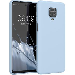 Soft Flexible Silicone Case for Xiaomi Redmi Note 9 Pro, Shockproof Anti-Scratch Slim TPU Protective Back Cover (Light Blue)