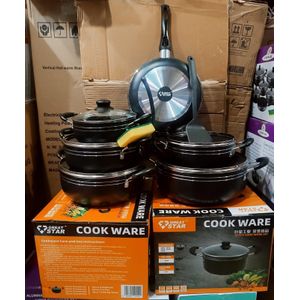 Great star 14pc Black cookware set