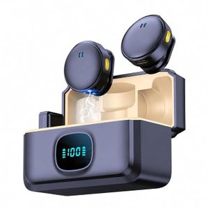 Bn Products Q8 Dual (New 2026) Wireless Clip-On Microphone with LED Power Display Case, Noise Reduction Lavalier Mic for iPhone, Android, YouTube Creators, Interviews, Podcasts & Streaming (1pc, Black)