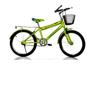Victory 20 Inch Children's Bike Green with Basket and Rear Carrier – BMX Style Bicycle 
