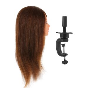 24''80% Real Human Hair Mannequin Head For Hair Training Styling