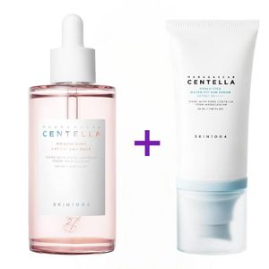 SKIN1004 Madagascar Centella Poremizing Fresh Ampoule Face Serum + Hyalu-Cica Water Fit Sun Serum Sunscreen SPF 50+. Moisturizes, Refines & Minimizes Pores, Tighten Saggy Pores, Softens, Smooths & Offer UV Sun Protection