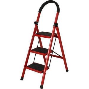 3 Step Ladder, Multipurpose Step Ladder Folding Ladder with Wide Anti-Slip Pedal, Step Stool Portable Lightweight Foldable Stepladder for Home Kitchen Library Office