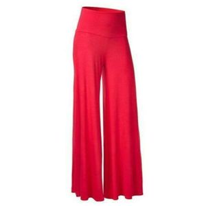 Fashion (Red)2023 ZANZEA Wide Leg Pant Capris Ladies High Waist