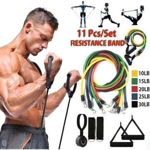 11 Piece Multi Function Resistance Bands Set Gym Equipment