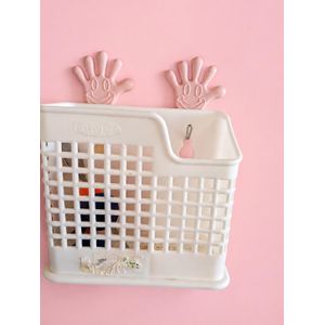 Panda Wall-Mounted Plastic Storage Basket( assorted colors)with Hooks(assorted shapes)- multi-purpose 