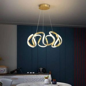 Chandelier Modern LED Spiral Gold Pendant Light
