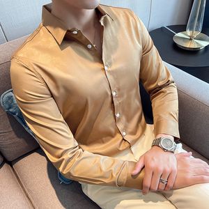 Fashion High-end Men's Patterned Long-sleeved Shirt, Lightly