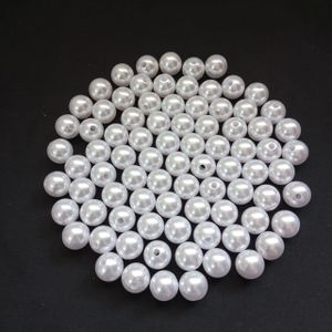 Craft 12mm White Pearl Beads 500g Pack – Glossy Round Beads for Jewelry Making, Decoration, Bracelets & DIY