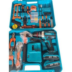 Makita 48v Cordless Drill Set with Metallic Chuck – 48V Power Drill, Battery, Charger & Tool Accessories Kit