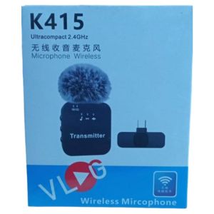 K415 Ultracompact 2.4GHz Wireless Microphone – Plug & Play, Noise Reduction, 20m Range.