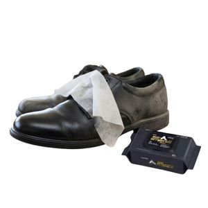 Portable Shoe Shine Cleaning Wipes 80 Pack - Disposable Sneaker Wet Wipes No-Rinse Stain Remover for White Shoes Polish Quick No-Wash Emergency Must Have