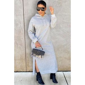 Hooded Sports Dress Long Sleeve Pocket Loose Sweatshirt Dress