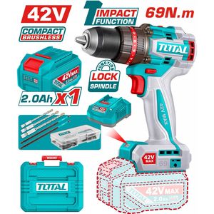 TOTAL TIDLI426981 Compact Brushless Cordless Impact Drill 42V