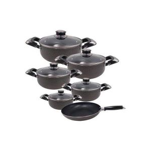 Jamespot Heavy Non-Stick Granite Cooking Pot Sufuria With Pan 11Pcs Cookware Set