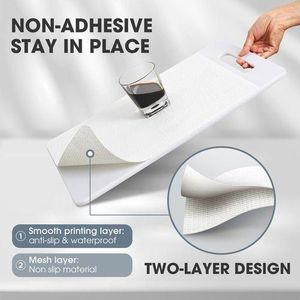 Drawer and Shelf Liner, Non-Slip Kitchen Cabinet Liners Non-Adhesive Thick Strong Grip Waterproof Washable Mats Protect Dresser Shelves Cupboard Bathroom Cabinets