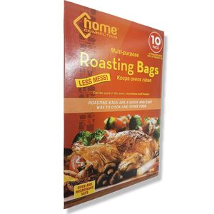 Home Connection 10 Medium Roasting Bags For Oven Microwave Grill And Freezer With Twisted Ties 40g bc