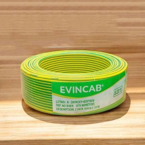 Evin High Strength 2.5mm Yellow Green Electrical Wire PVC Insulated Flame Retardant Long Lasting Indoor Cable