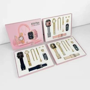 Watches and More A58 Plus Ladies Smart Watch & Jewelry Gift Set, 6-in-1 or 7-in-1 luxury package designed for women