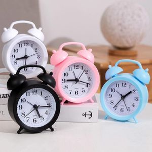 Analog Alarm Clock Quartz Movement Alarm Clock Electronic Round Number Double Bell Desk Table Digital Quartz Clock for Bedroom Home Decoration Portable Alarm Clock