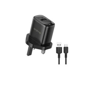 Oraimo Fast Charger Adapter + USB Cable – Safe & Fast Charging Wall Charger for Android (Samsung, Tecno, Infinix, Xiaomi)